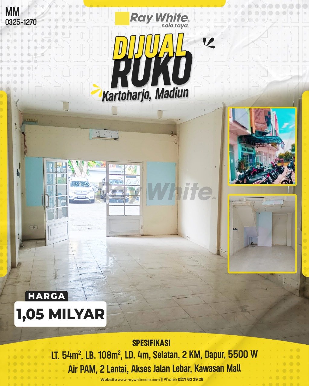 1270. Meme-Ruko jual sun city oro-oro ombo kartoharjo madiun. HRg 1,05M (pra listing)