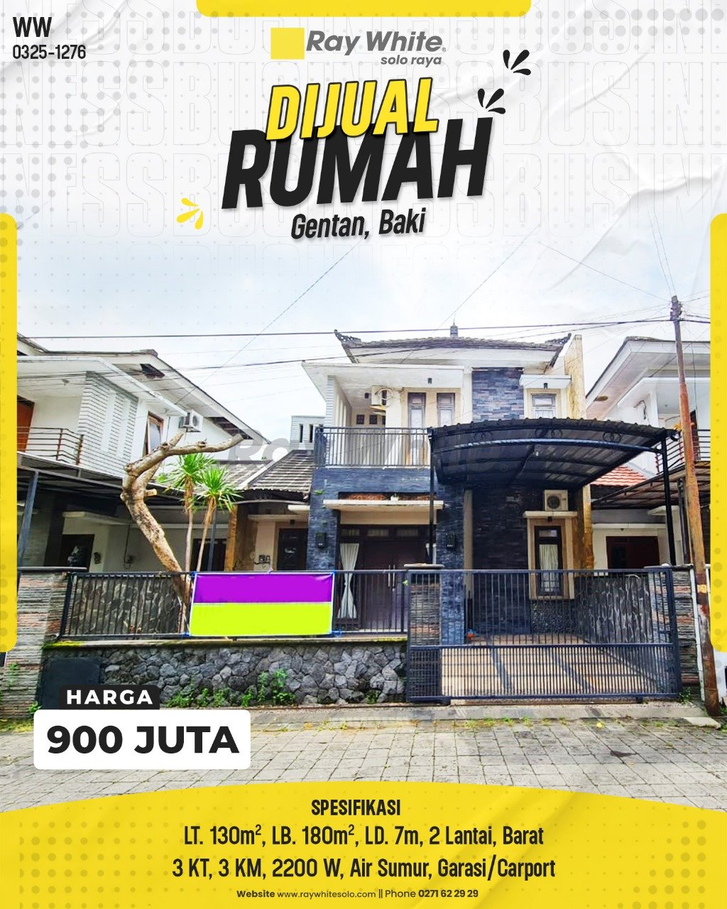 1275. Winny-Rumah jual perum puri pratama gentan baki sukoharjo. Hrg 900Jt (pra listing)