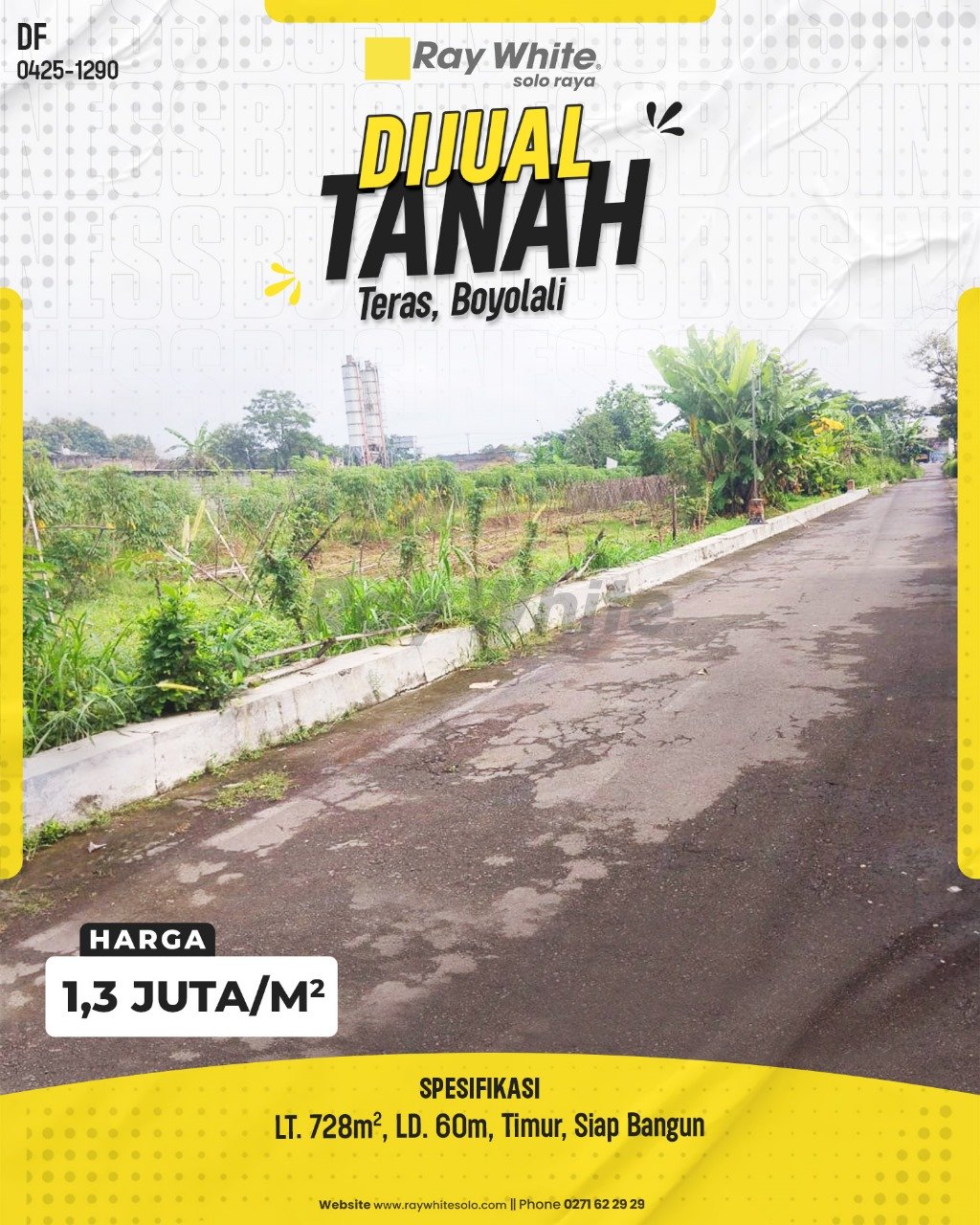 1290. Defri-Tanah jual teras boyolali. Hrg 1,3Jt per m2 (pra listing)