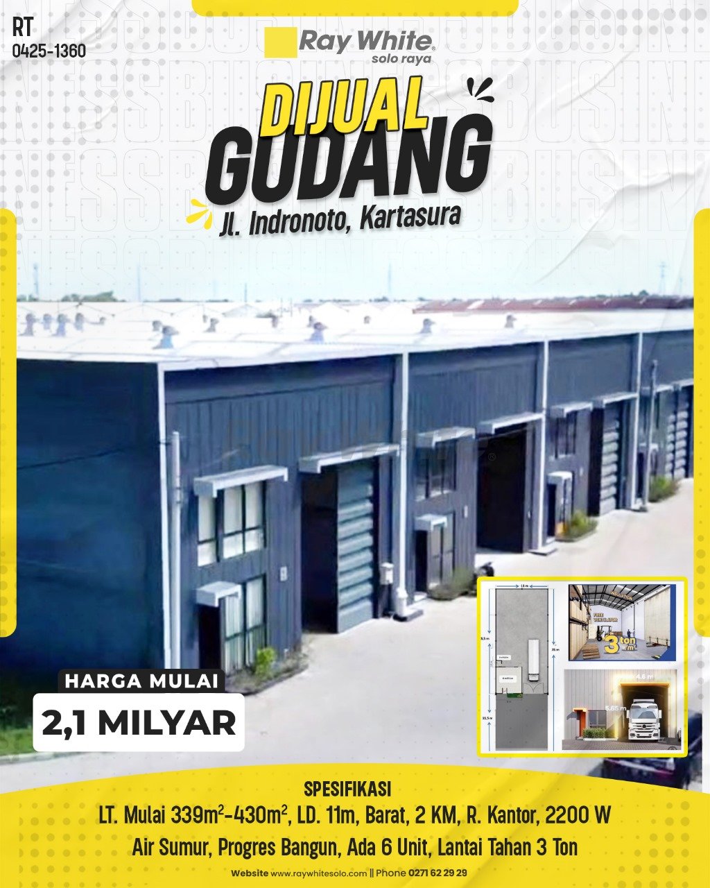 1360. Rita -Gudang Jual Indronoto Kartasura Sukoharjo. HRg Mulai 2,1 – 2,6 Milyar(pralisting)