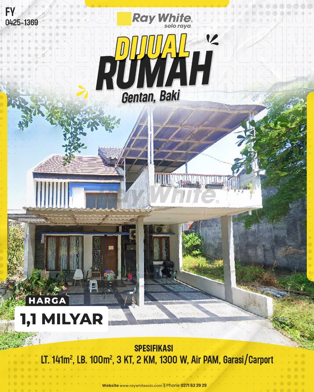 1369. Fandy-Rumah Jual Perum Grand Sentosa Gentan Waru Baki Sukoharjo. HRg 1,1 Milyar(pralisting)