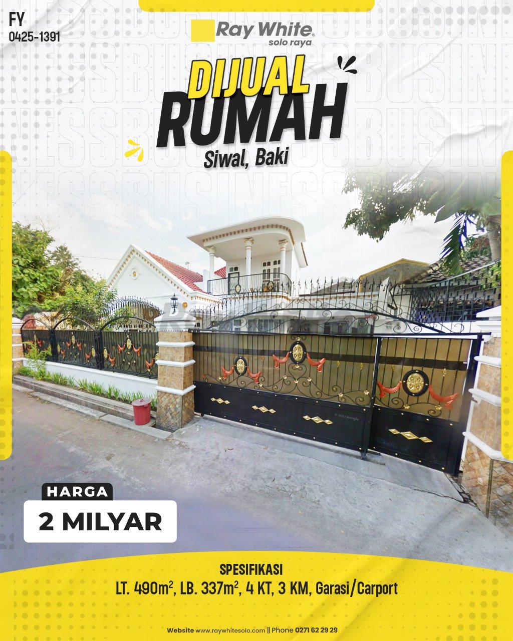 1391. Fandy-Rumah Jual Jl. Dukuh Plumbon Siwal Baki Sukoharjo. HRg 2 Milyar(pralisting)