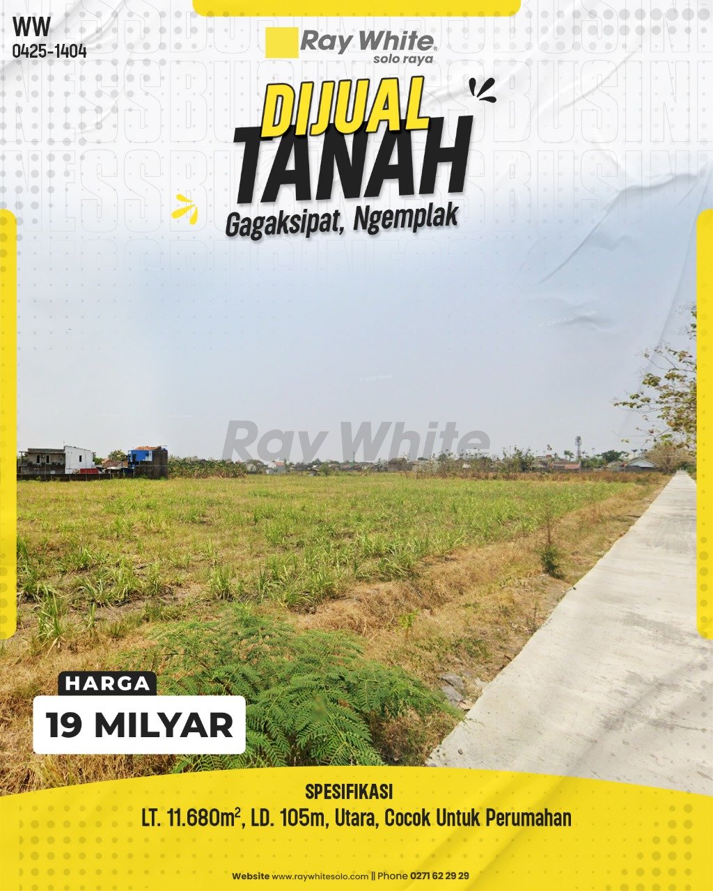 1404. Winny-Tanah Jual Gagaksipat Ngemplak Boyolali . HRg 19 Milyar(pralisting)