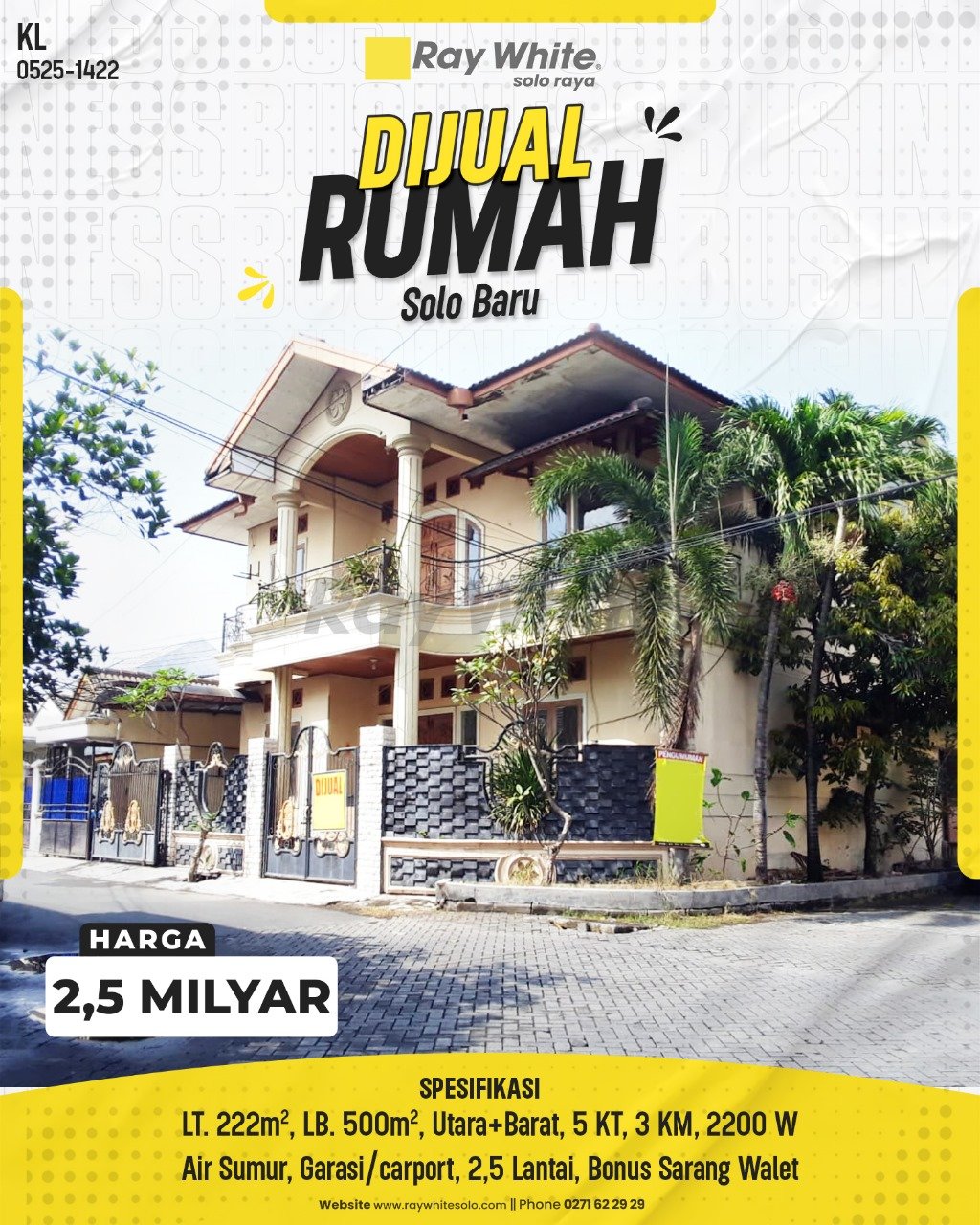 1422. Kurniadi-Rumah Jual Jl. Flamboyan Solo Baru Grogol Sukoharjo. HRg 2,5 Milyar(pralisting)