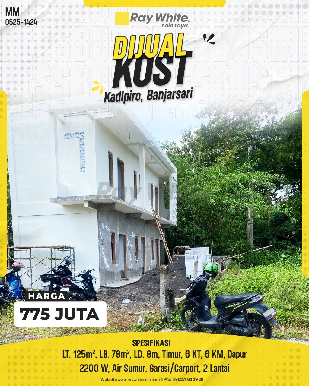 1424. Meme-Kost Jual Kadipiro Banjarsari Surakarta. HRg 775 Juta(pralisting)
