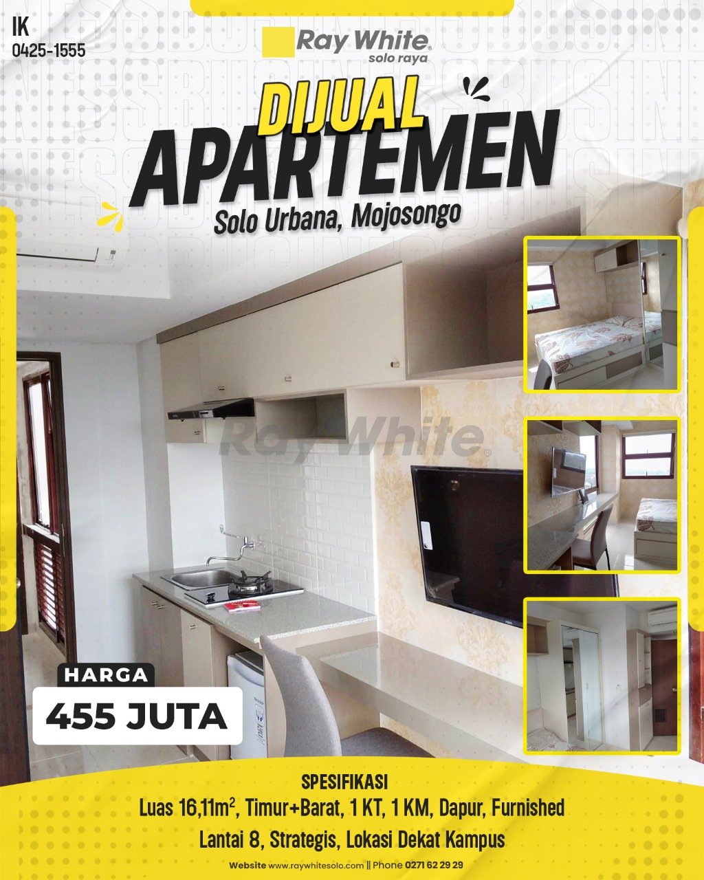 1555. Ika-Apartemen Jual Solo Urbana Tower Mojosongo Jebres Surakarta.SHMSRS NIB.44513. HRg 455 Juta