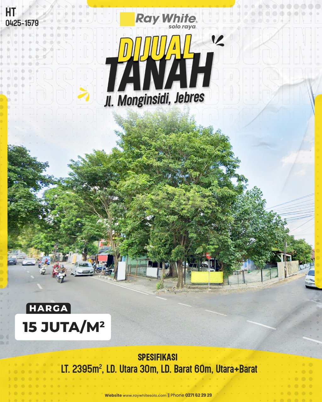 1579. Hartono-Tanah Jual Jl. Monginsidi Tegalharjo Jebres Surakarta.SHM 258. HRg 15 Juta per m2