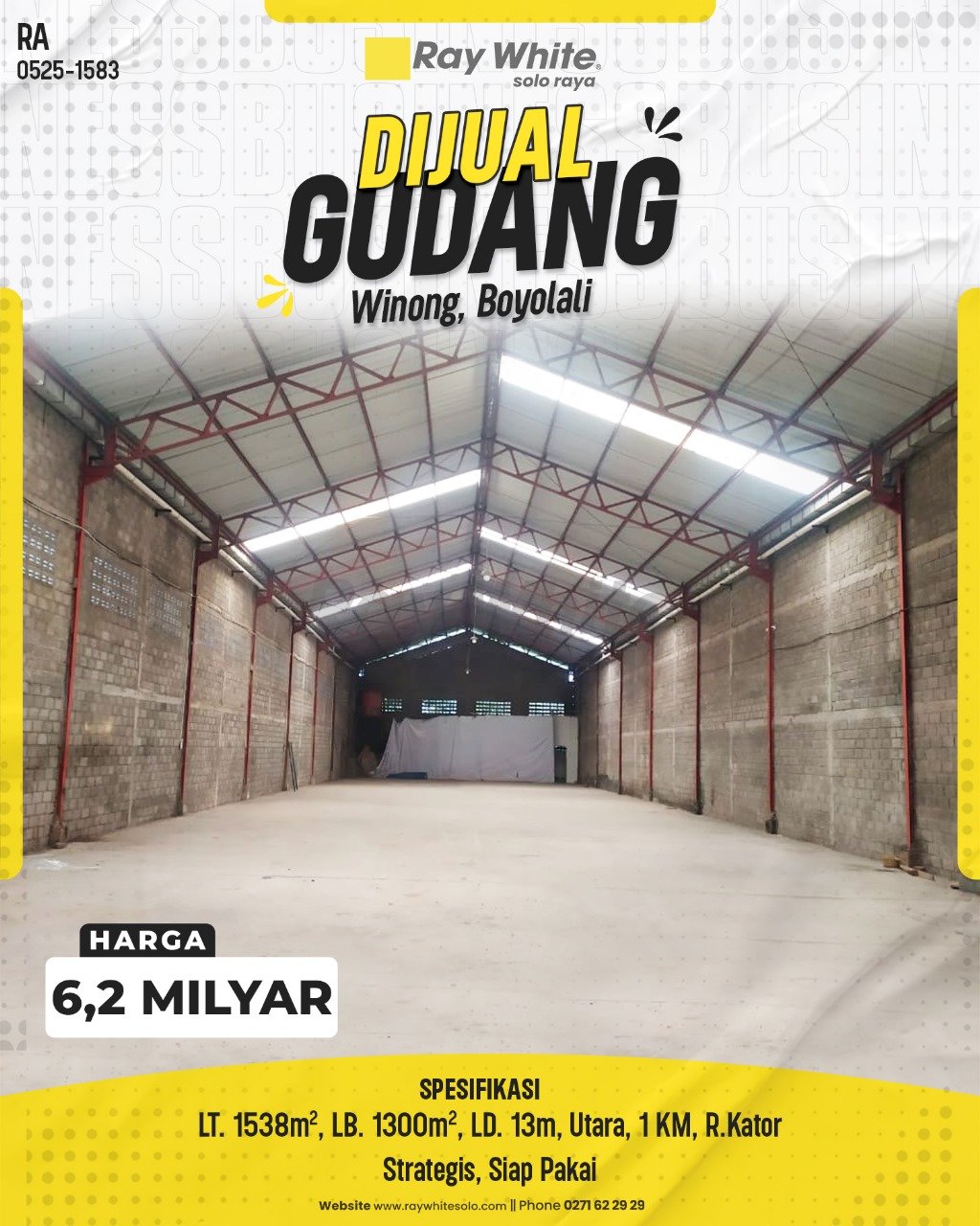 1583. Retno-Gudang Jual Jl. Raya Cepogo Winong Boyolali Boyolali. SHM 4148. HRg 6,2 Milyar