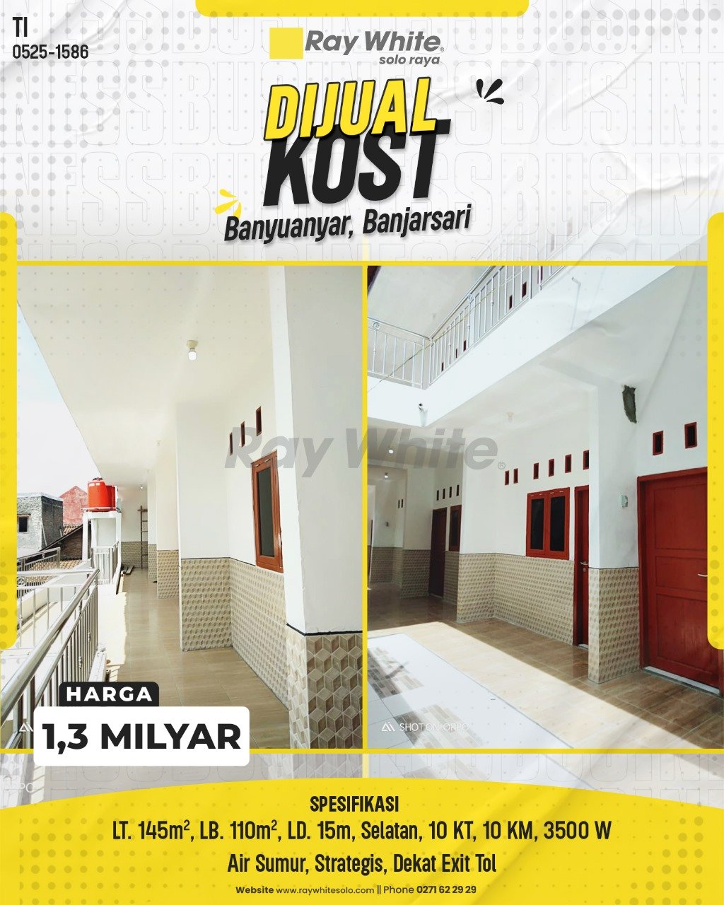 1586. Tanti-kost Jual Banyuanyar Banyuanyar Banjarsari Surakarta. SHM 1378. HRg 1,3 Milyar