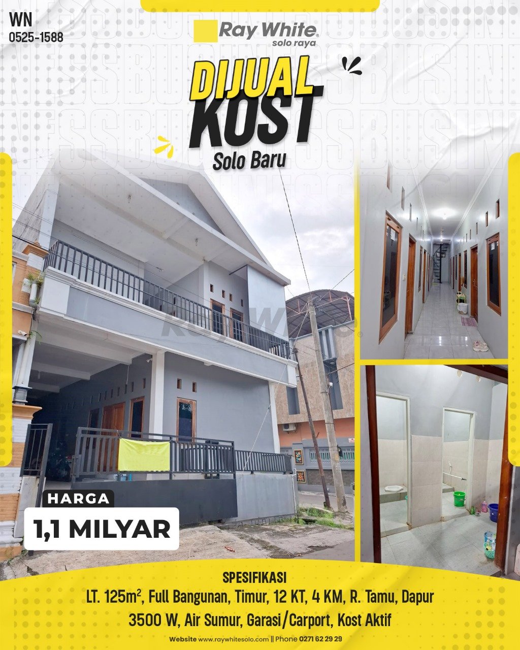 1588. Wina-kost Jual Solo Baru Grogol Grogol Sukoharjo. SHM 2937. HRg 1,1 Milyar
