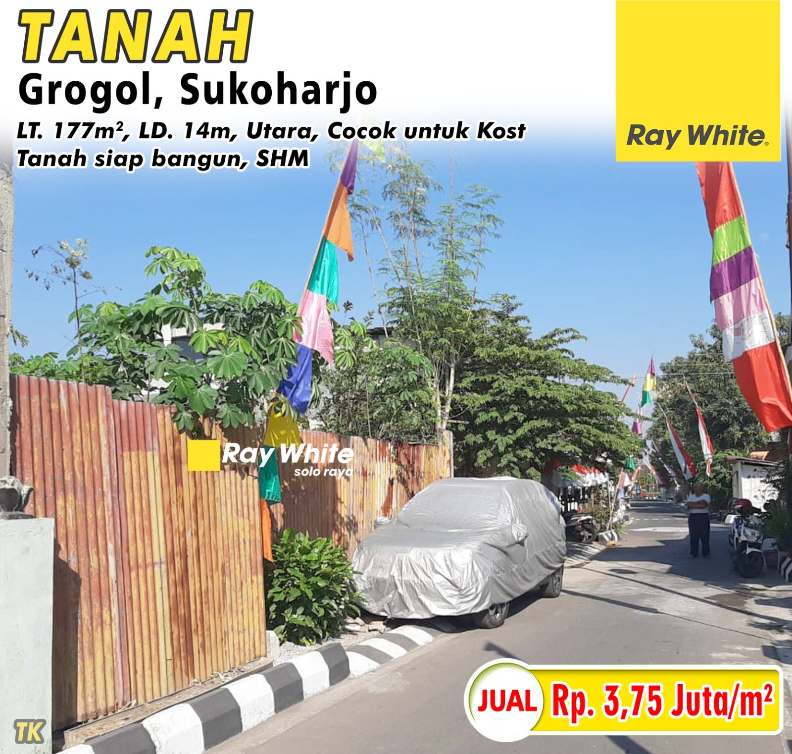 Tatik-Tanah jual jl. melati tambak grogol sukoharjo. SHM 3038. HRg 3,75Jt per m2