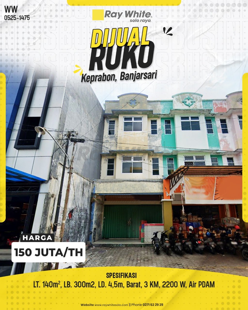 1475. Winny-Ruko Sewa Jl. KH. Ahmad Dahlan Keprabon Banjarsari Surakarta. HRg 150 Jt per Th(pralisting)