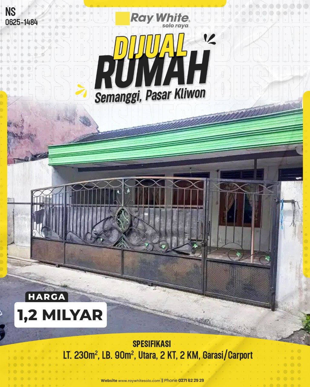 1484. Nysa-Rumah Jual Jl. Bengawan Solo Semanggi Pasar Kliwon Surakarta. HRg 1,2 Milyar(pralisting)