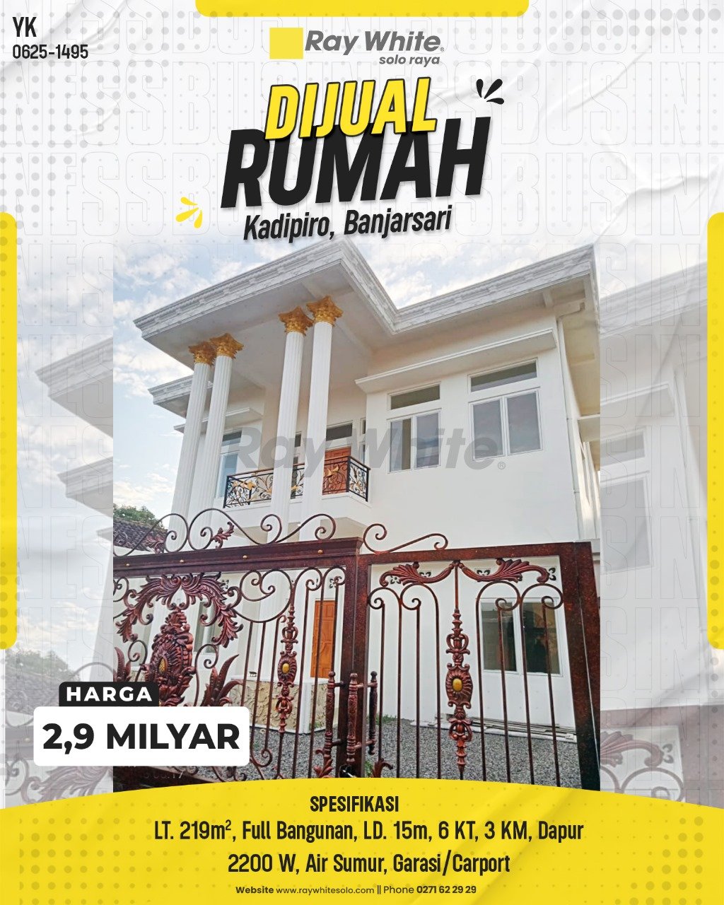 1495. Yanik-Rumah Jual Kadipiro Banjarsari Surakarta. HRg 2,9 Milyar(pralisting)