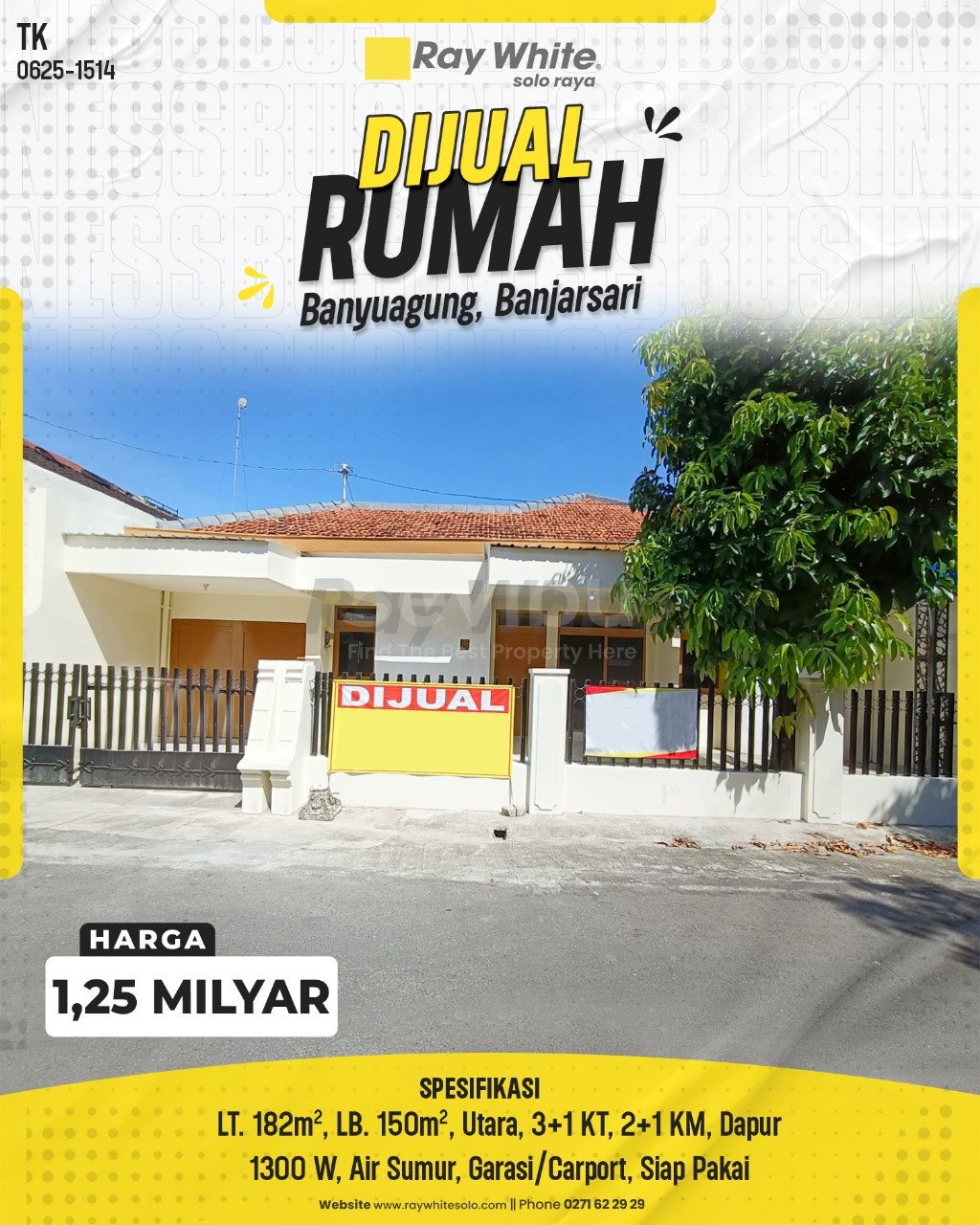 1514. Tatik-Rumah Jual Jl. Kalingga Banyuagung Banjarsari Surakarta. HRg 1,250 Milyar(pralisting)
