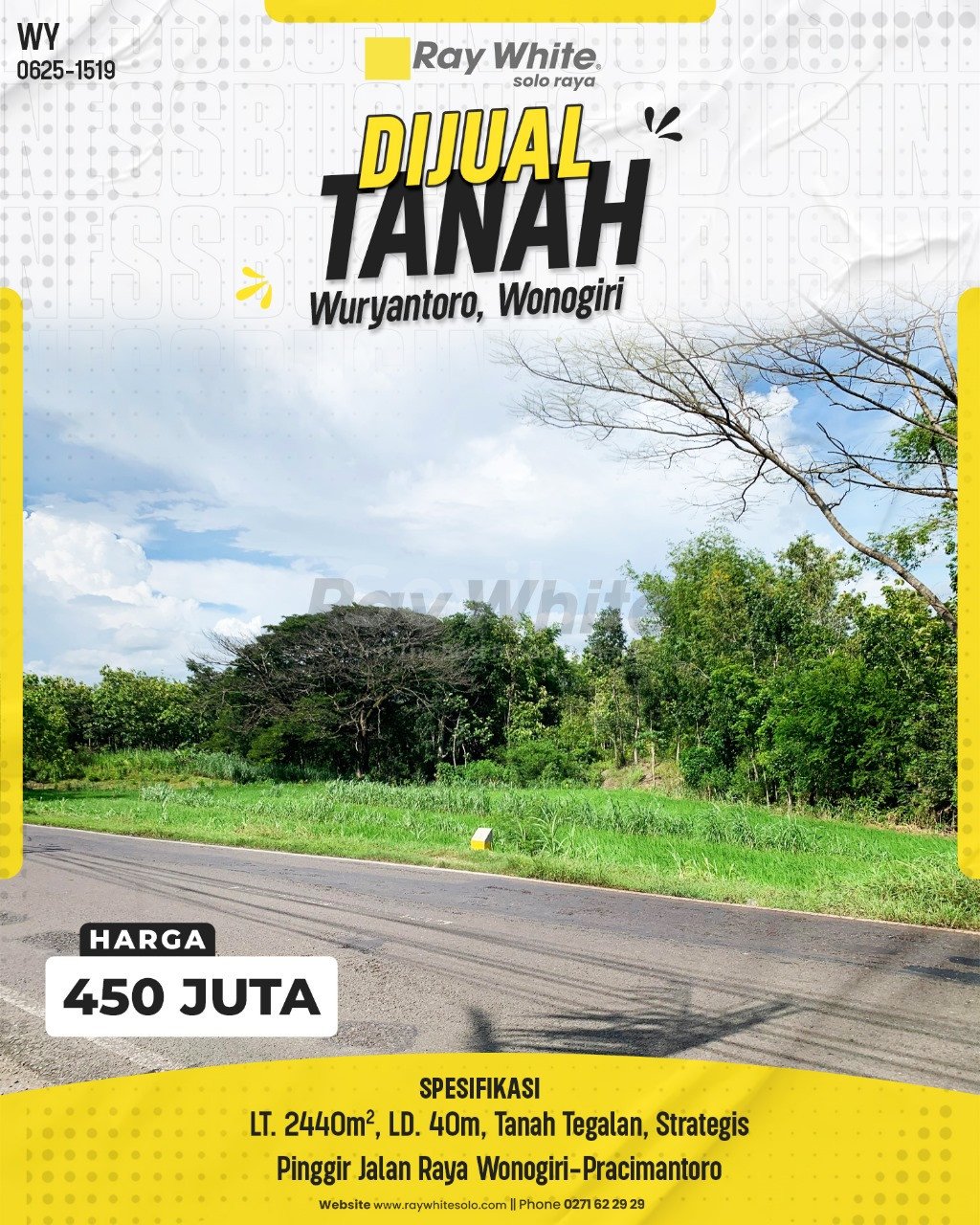 1519. Wahyu-Tanah Jual Sumberejo Wuryantoro Wonogiri. HRg 450 Juta (pralisting)