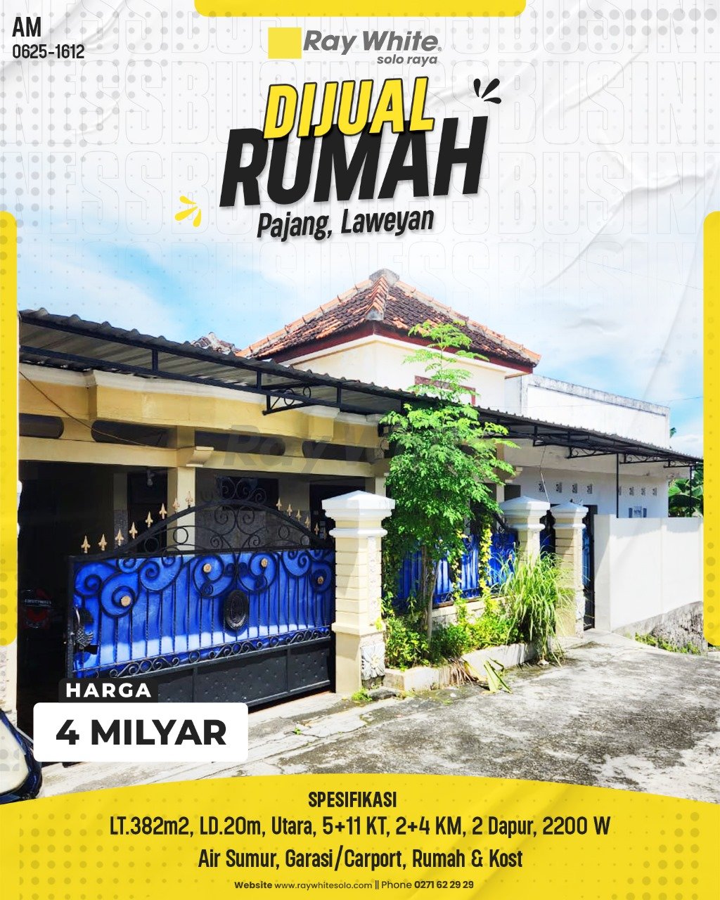 1612. Amrih-Rumah Jual Blag Bligan Pajang Laweyan Surakarta. SHM 4178, 4177. HRg 4 Milyar
