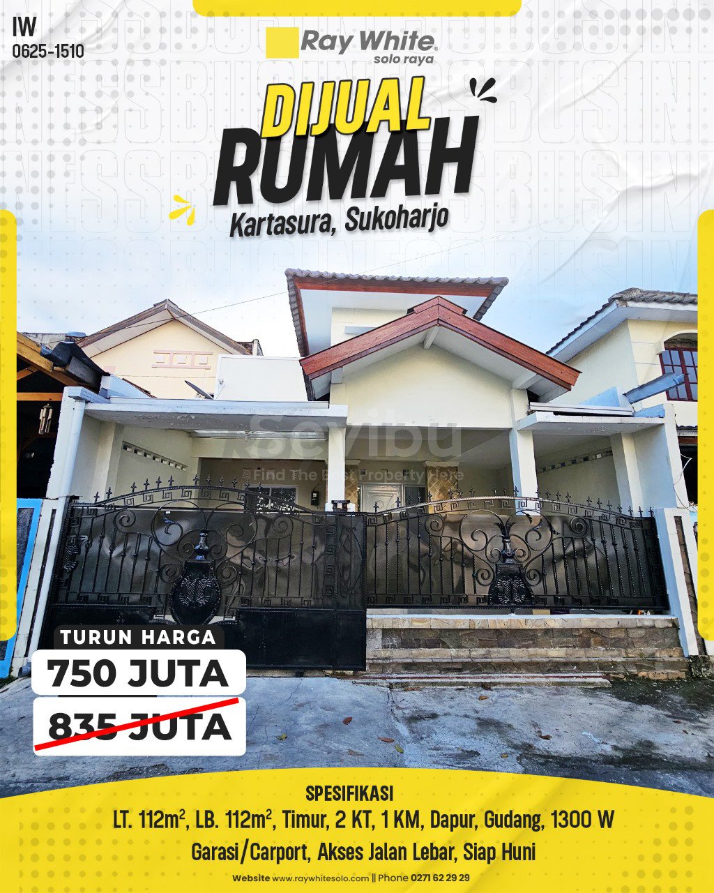 1510. Iwan-Rumah Jual Kartasura Kartasura Sukoharjo. HRg 835 Juta turun jd 750Jt(pralisting)