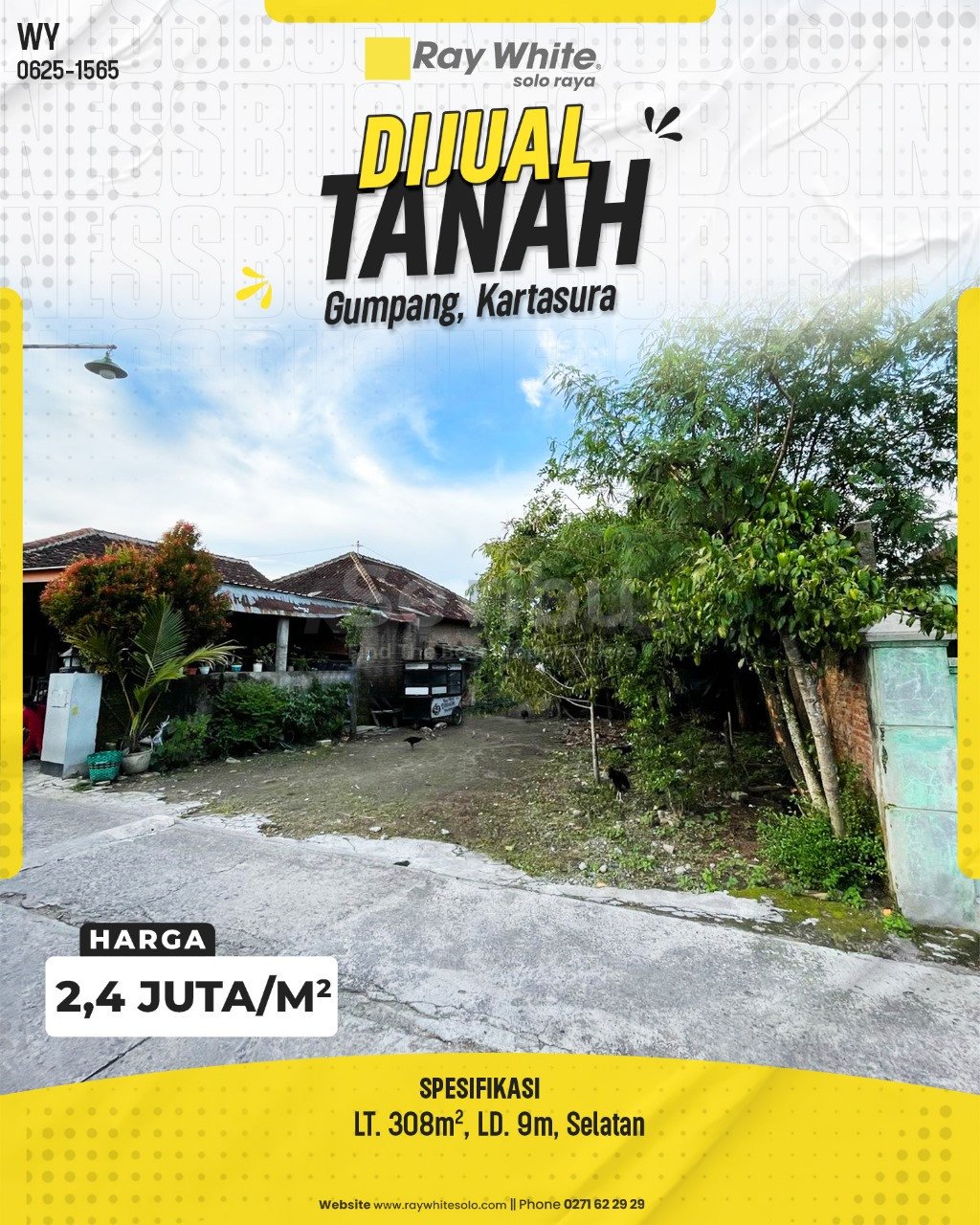 1565. Wahyu-Tanah Jual Soditan Gumpang Kartasura Sukoharjo. HRg 2,4 Juta per m2(pralisting)
