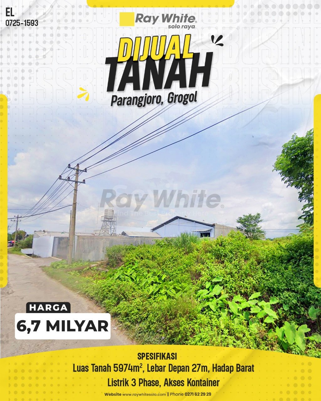 1593. Elsye-Tanah Jual Parangjoro Grogol Sukoharjo. HRg 6,7 Milyar(pralisting)