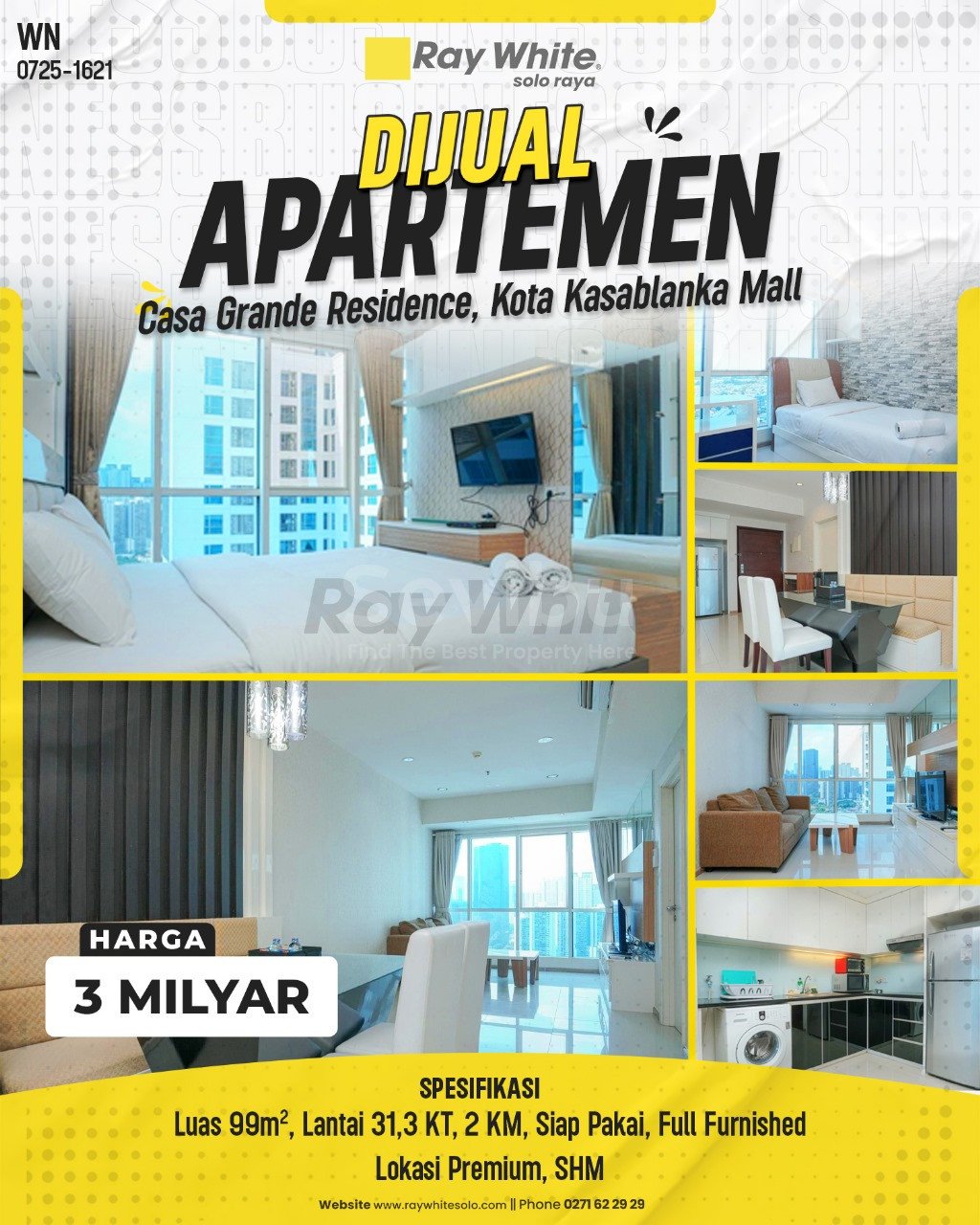 1621. Wina-Apartemen Jual Casa Grande Residence Kota Kasablanka Mall Jakarta. HRg 3 Milyar(pralisting)