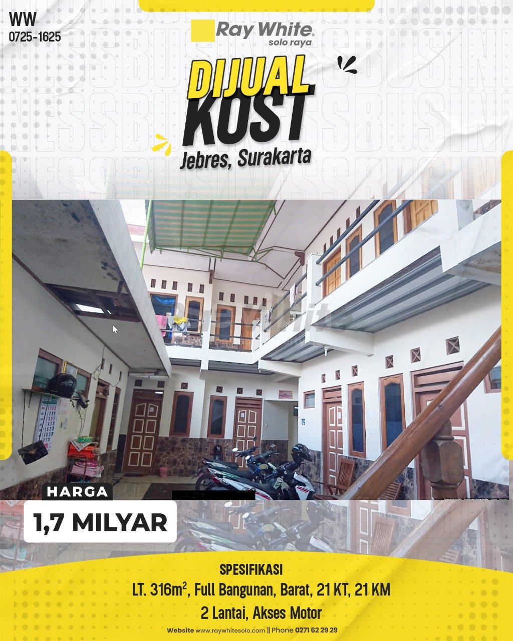 1625. Winny-Kost Jual jl. Pracanda Jebres Surakarta. HRg 1,7 Milyar(pralisting)