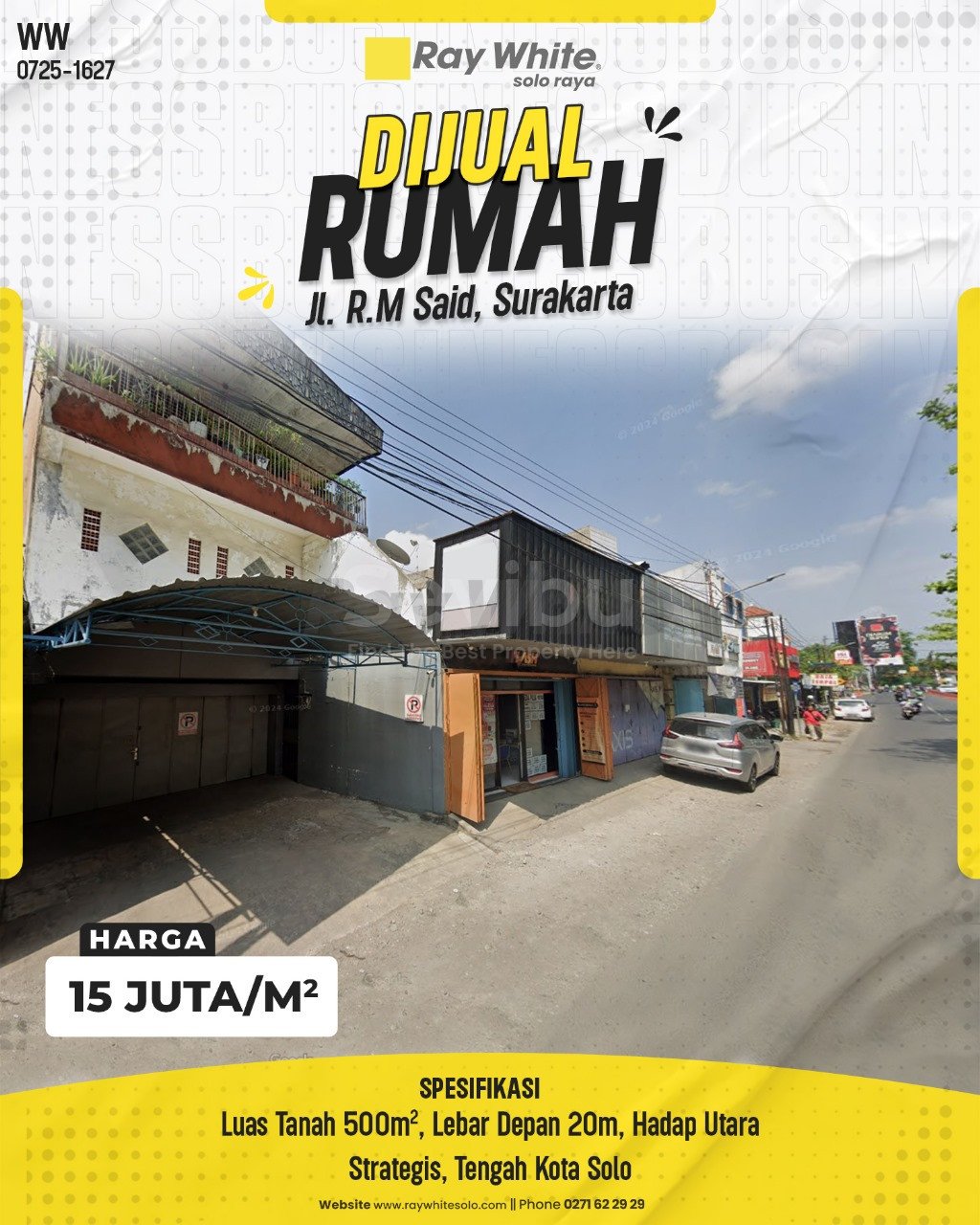 1627. Winny-Rumah Jual Jl. RM Said Mangkubumen Banjarsari Surakarta. HRg 15 Juta per m2(pralisting)