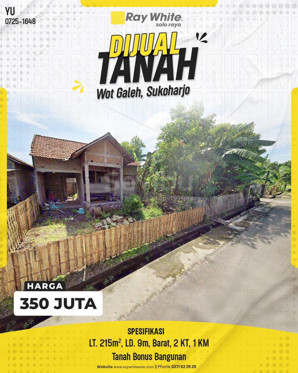 1648. Yuniar-Tanah Jual Wot Galeh Sukoharjo Sukoharjo Sukoharjo. HRg 350 Juta(pralisting)
