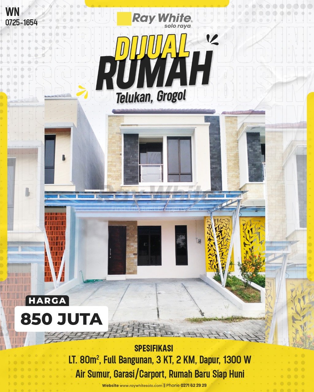1653. Wina-Rumah Jual Perumahan Astana Buwana Telukan Grogol Sukoharjo. SHGB 1207. HRg 850 Juta