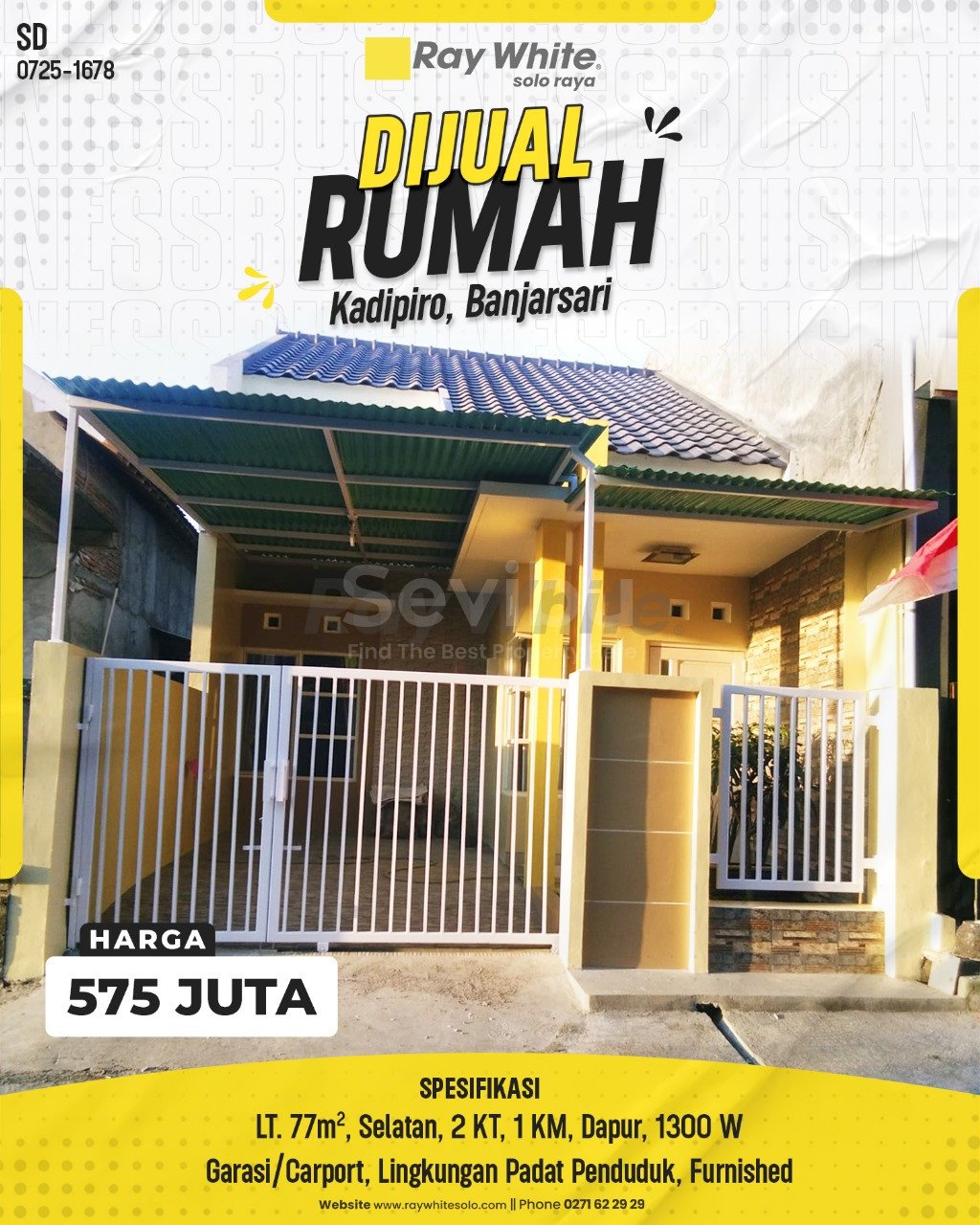 1678. Sahid-Rumah Jual Gebang Kadipiro Banjarsari Surakarta. SHM NIB.00327.0. HRg 575 Juta