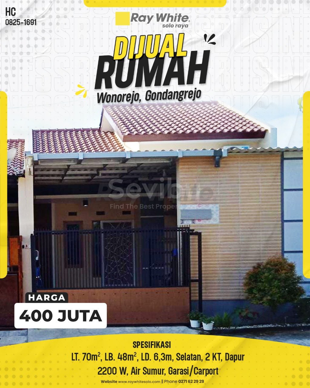 1691. Hari CS-Rumah Jual Griya Tifara Wonorejo Gondangrejo Karanganyar. SHM 9507. HRg 400 Juta