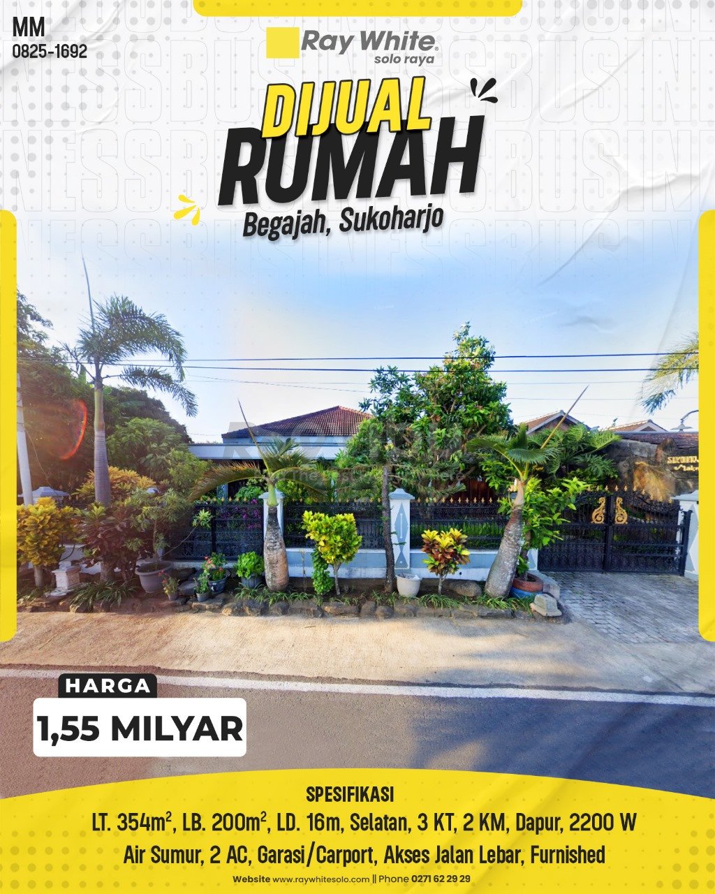 1692. Meme-Rumah Jual Ngromo Begajah Sukoharjo Sukoharjo. SHM NIB.6158.0. HRg 1,55 Milyar
