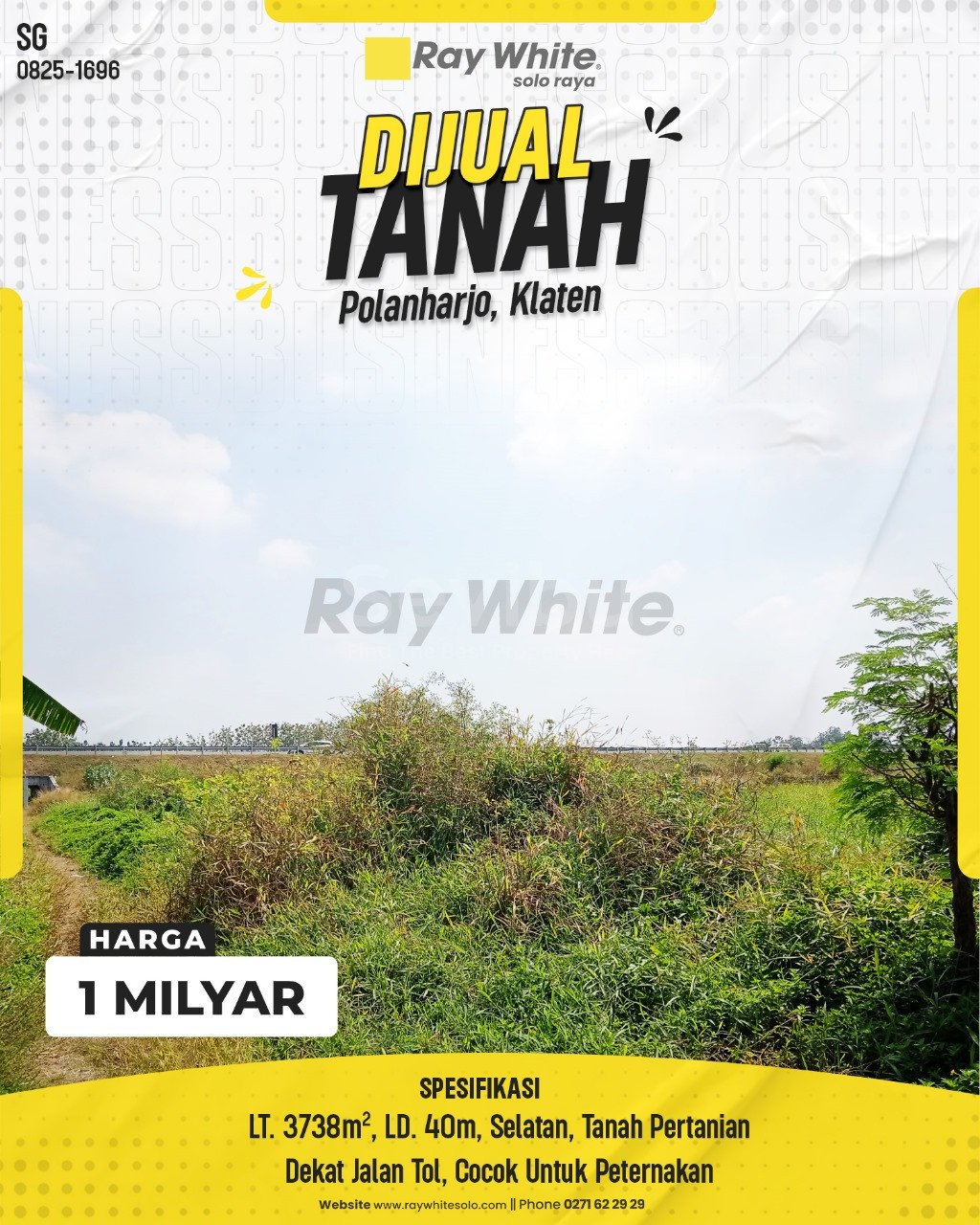 1696. Sugiman-Tanah Jual Dk. Gedong Kahuman Polanharjo Klaten. SHM 0044, 541. HRg 1 Milyar