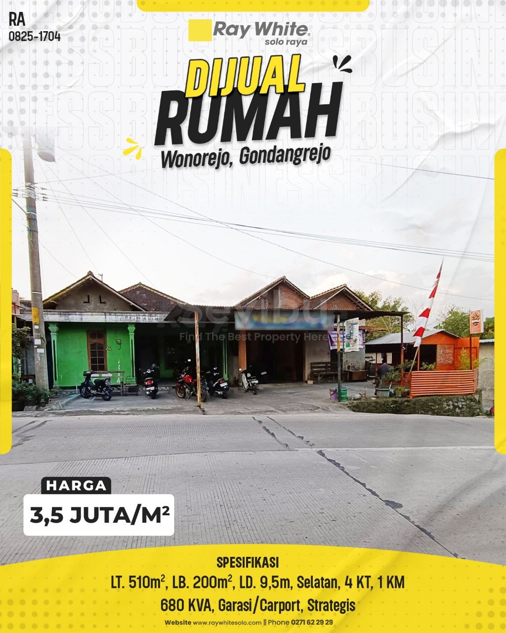 1704. Retno-Rumah Jual Jl. Watu Burik Wonorejo Gondangrejo Karanganyar. SHM 4740. HRg 3,5 Juta per m2