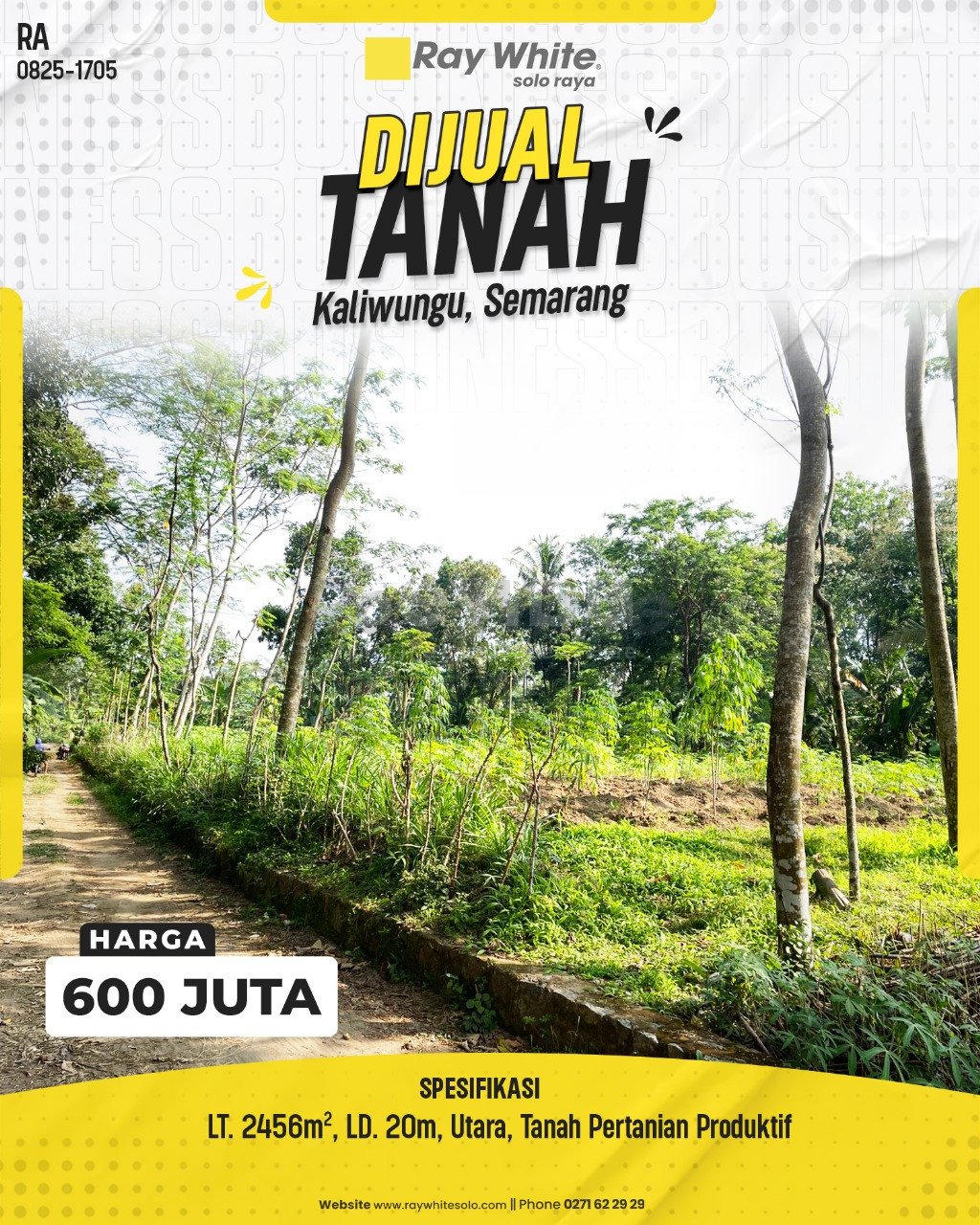 1705. Retno-Tanah Jual Siwal Kaliwungu Semarang. SHM NIB.32906.0. HRg 600 Juta