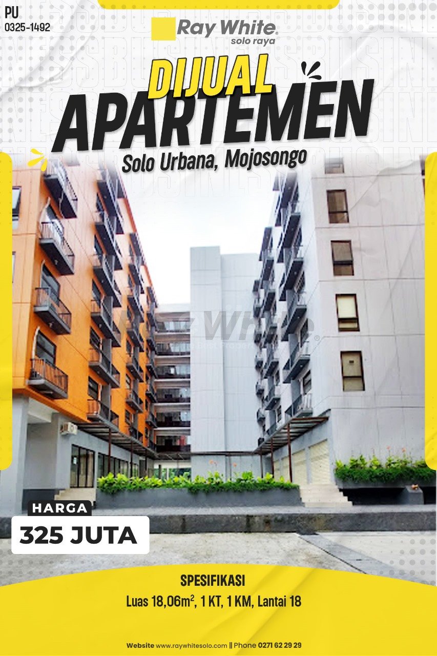 1492. Purwanti-Apartemen jual apartemen solo urbana mojosongo jebres surakarta. SHMSRS 0620. HRg 325Jt