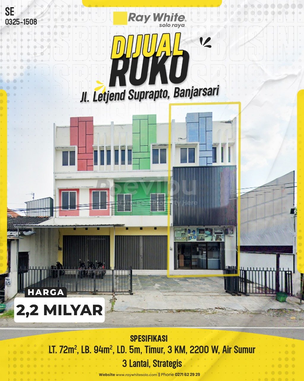 1511. Searle-Ruko jual jl. letjend suprapto sumber banjarsari surakarta. SHM 6592. HRg 2,2M