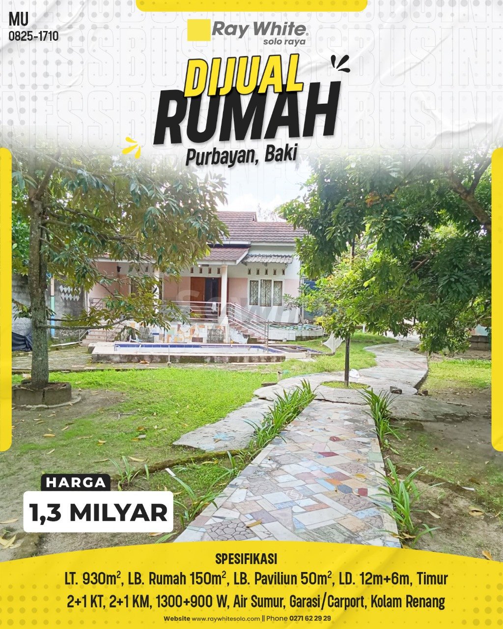 1710. Muhammad-Rumah Jual Purbayan Baki Sukoharjo. SHM 2996, 2994, 2995. HRg 1,3 Milyar
