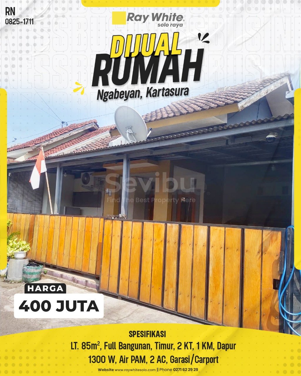 1711. Rani-Rumah Jual Perum Puri Pertiwi Asri Ngabeyan Kartasura Sukoharjo. SHM 2855. HRg 400 Juta