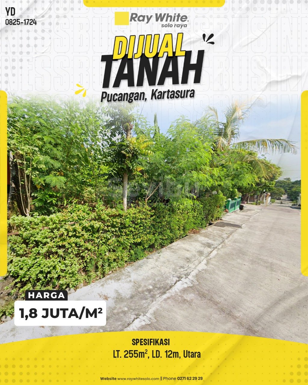 1724. Yudi -Tanah Jual Pucangan Kartasura Sukoharjo. SHM 3819. HRg 1,8 Juta per m2