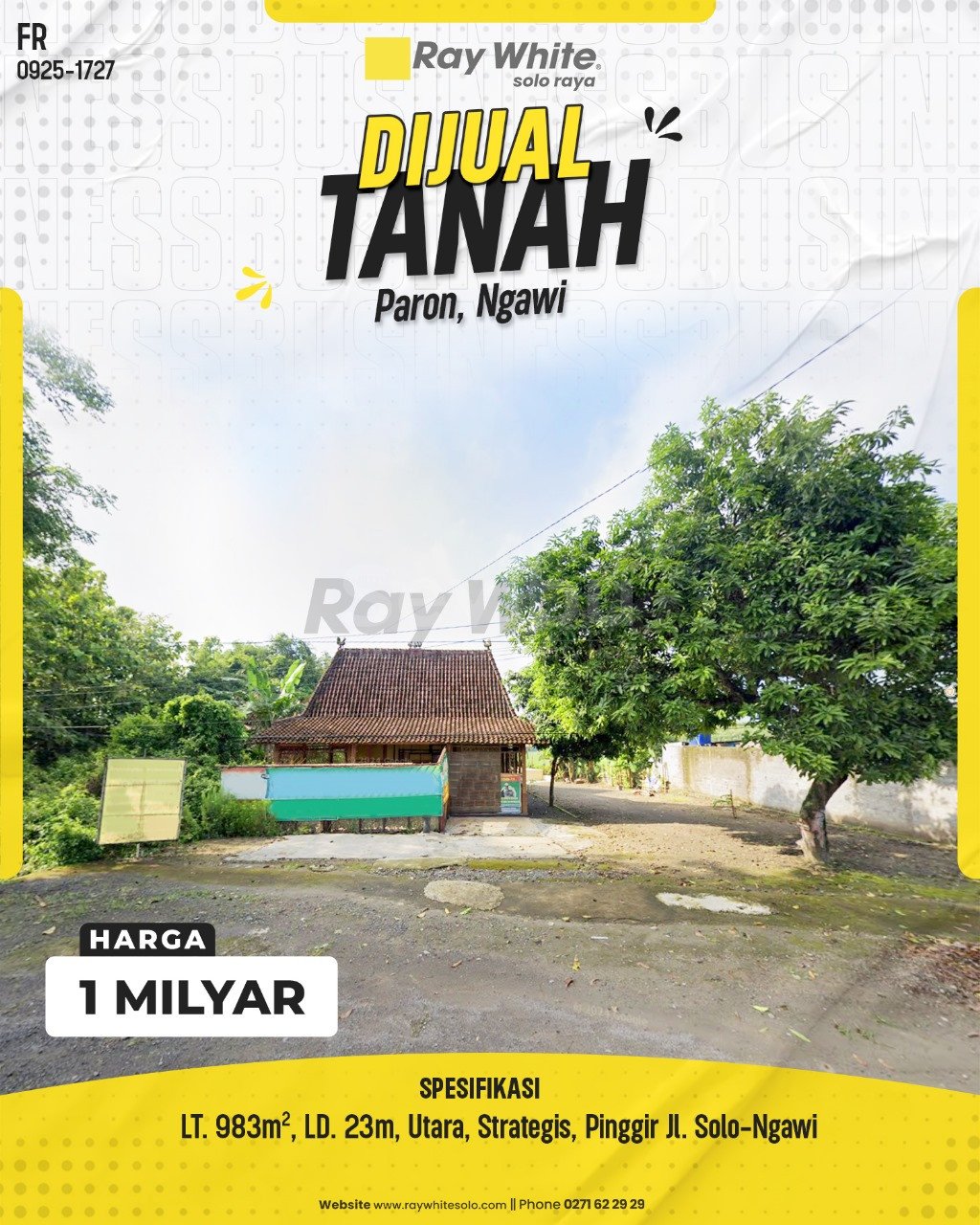 1727. Fredy-Tanah Jual Kebon Paron Ngawi. SHM 417, 418. HRg 1 Milyar