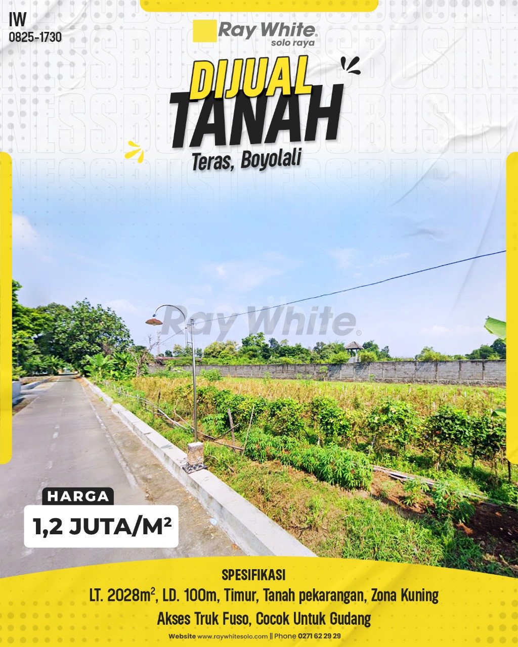 1730. Iwan-Tanah Jual Teras Boyolali. HRg 1,2 Juta per m2(pralisting)