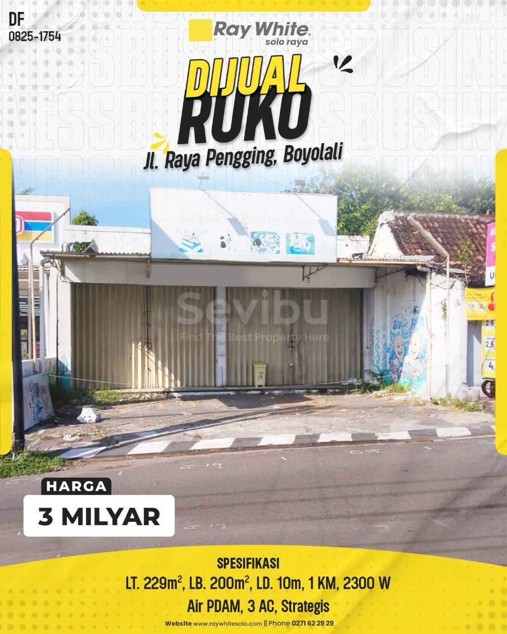1754. Defri-Ruko Jual Jl. Raya Pengging dukuh Banyudono Boyolali. HRg 3 Milyar(pralisting)
