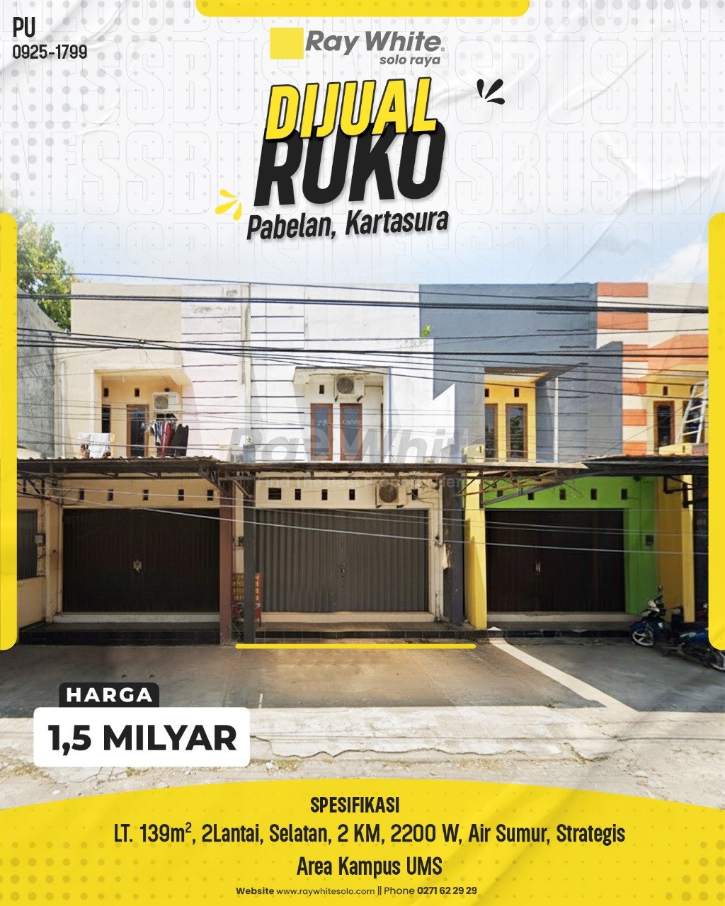 1799. Purwanti-Ruko Jual Pabelan Kartasura Sukoharjo. HRg 1,5 Milyar(pralisting)