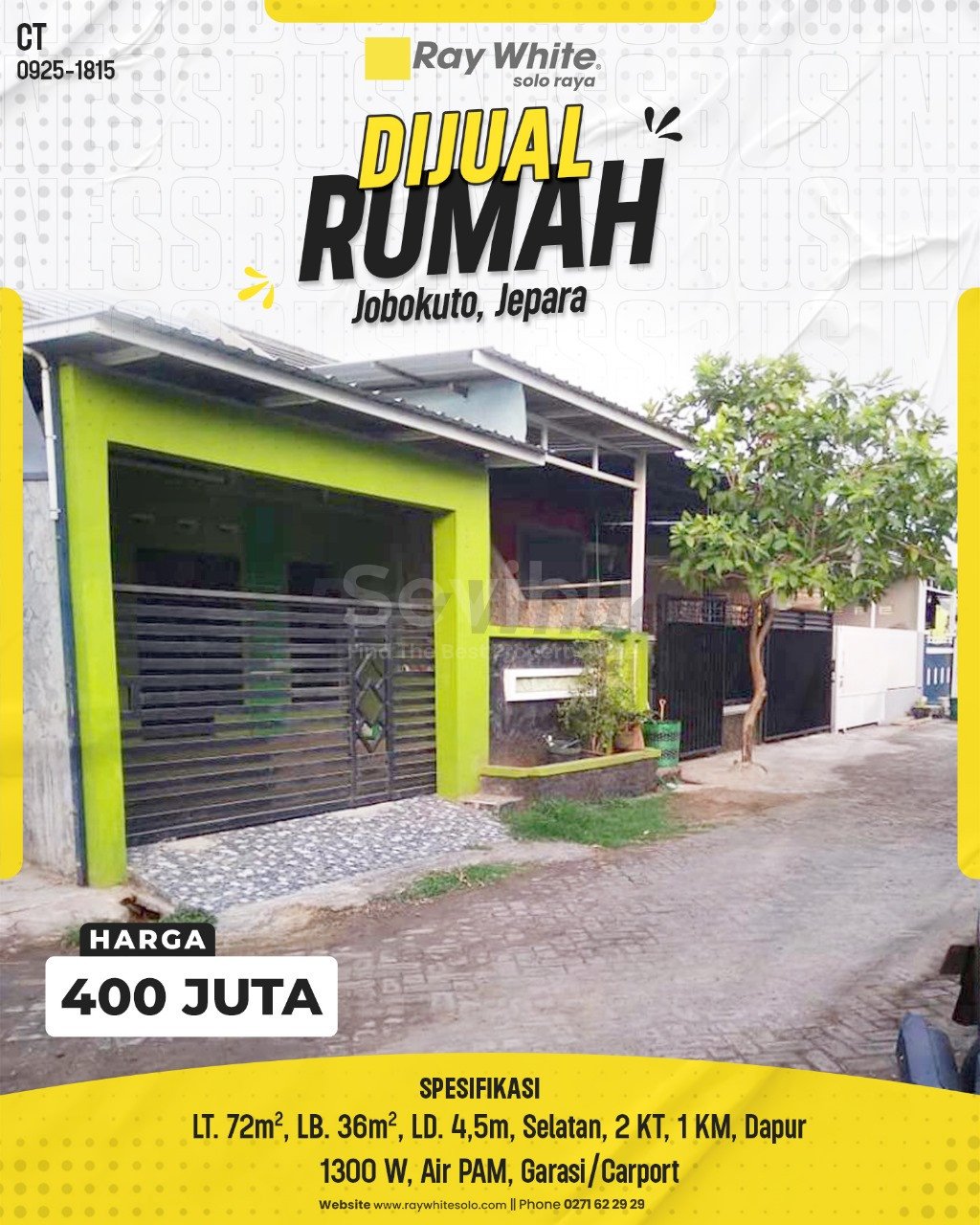 1815. Citra-Rumah Jual Jl. Cik Lanang Jobokuto Jepara. HRg 400 Juta (pralisting)