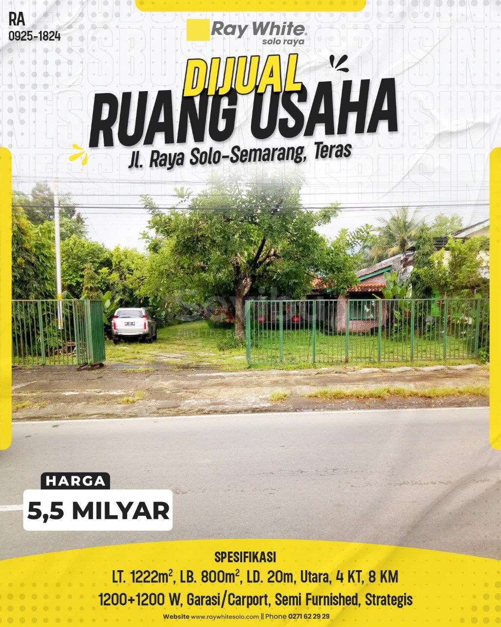 1824. Retno-Tanah Jual Jl. Raya Solo-Semarang Randusari Teras Boyolali. HRg 5,5 Milyar(pralisting)
