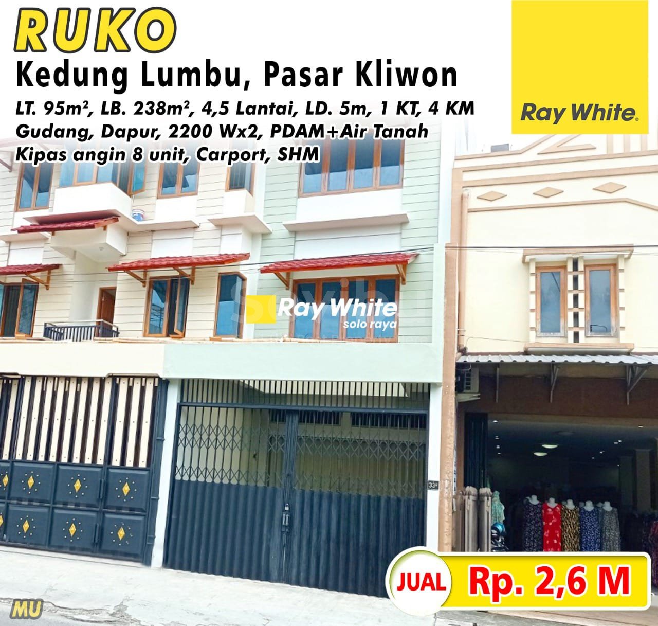 Muhammad-Ruko jual jl. untung suropati kedunglumbu pasar kliwon surakarta. SHM 0860. Hrg 2,6M