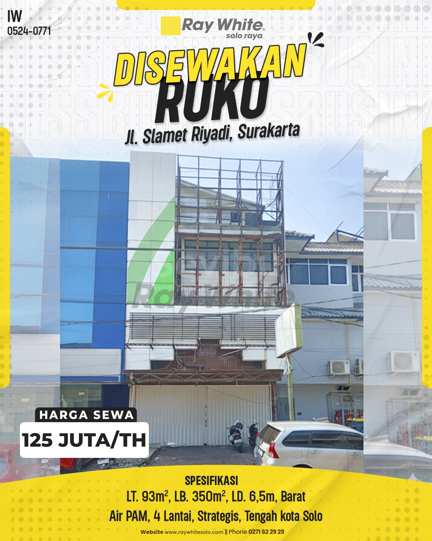 0771.Iwan-Ruko sewa jl. slamet riyadi penumping laweyan surakarta. HRg 125Jt per m2 (pra listing)