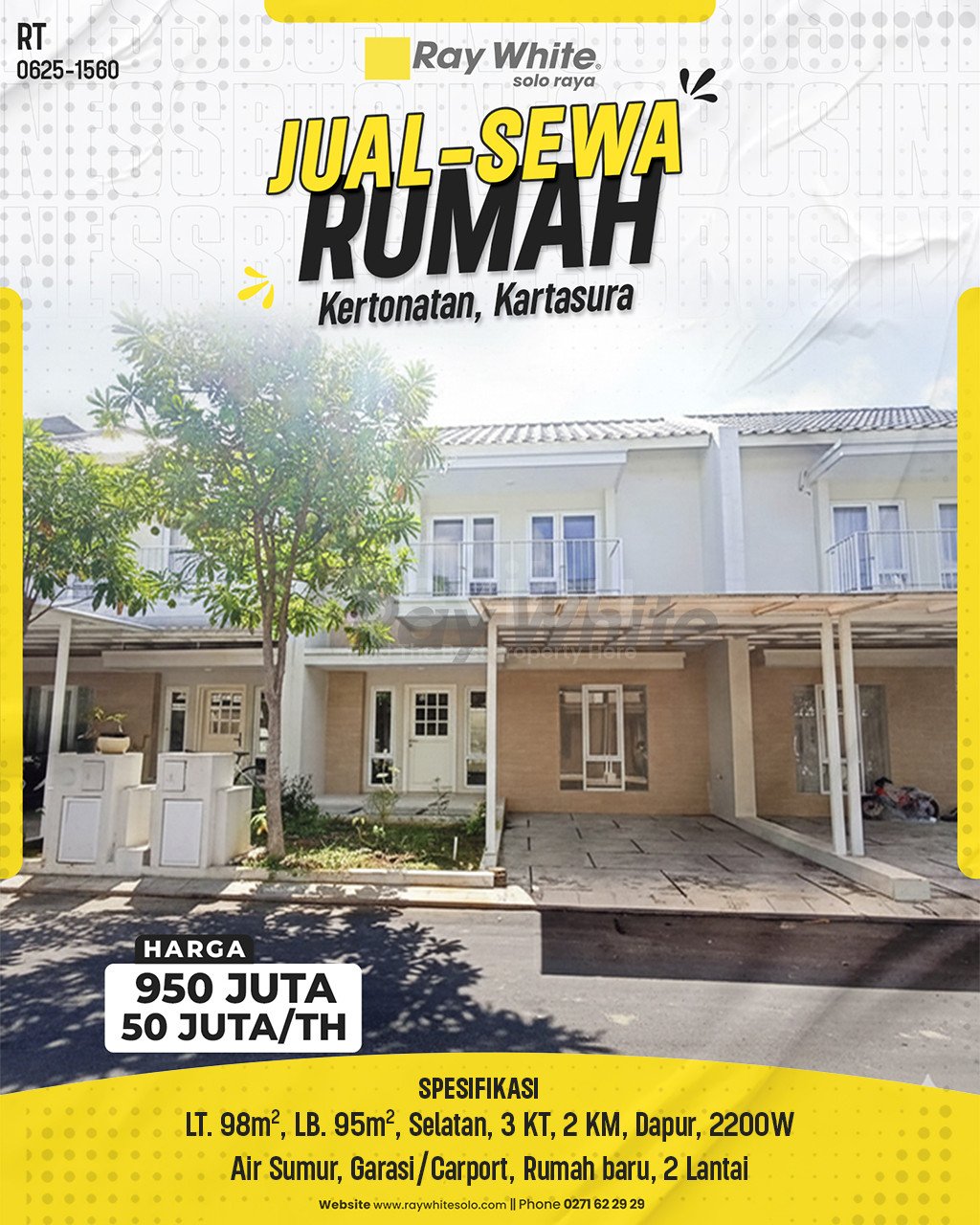 1560. Rita-Rumah Jual sewa Permata Prak View Kertonatan Kartasura Sukoharjo. HRg 1M turun jd 950Jt; 50Jt per th(pralisting)
