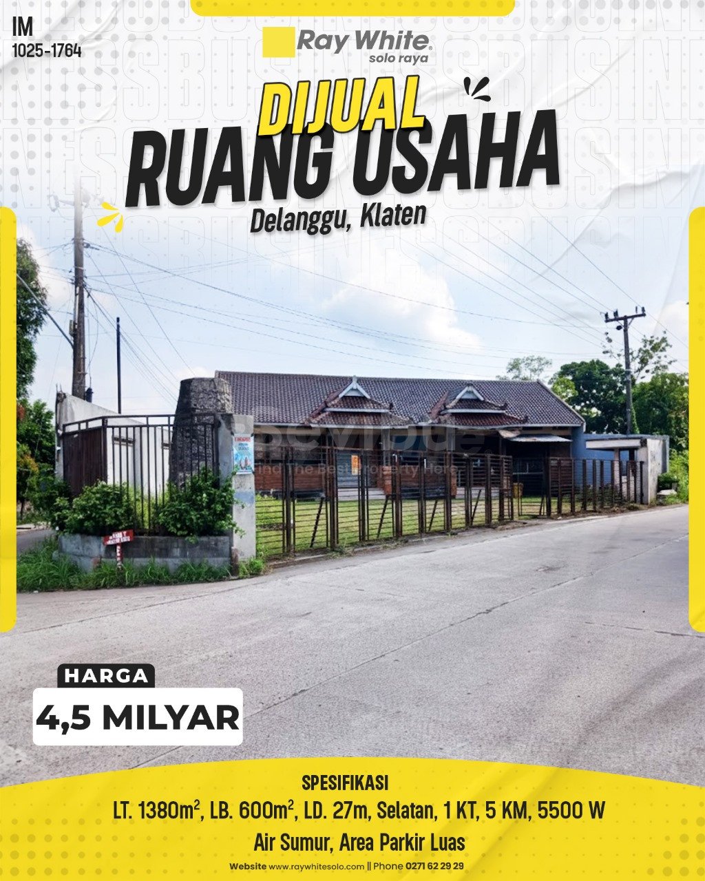 1764. Imam-Ruang Usaha Jual Jl. Lingkar Delanggu Kepanjen Delanggu Klaten. SHM 2140, 2139. HRg 4,5 Milyar